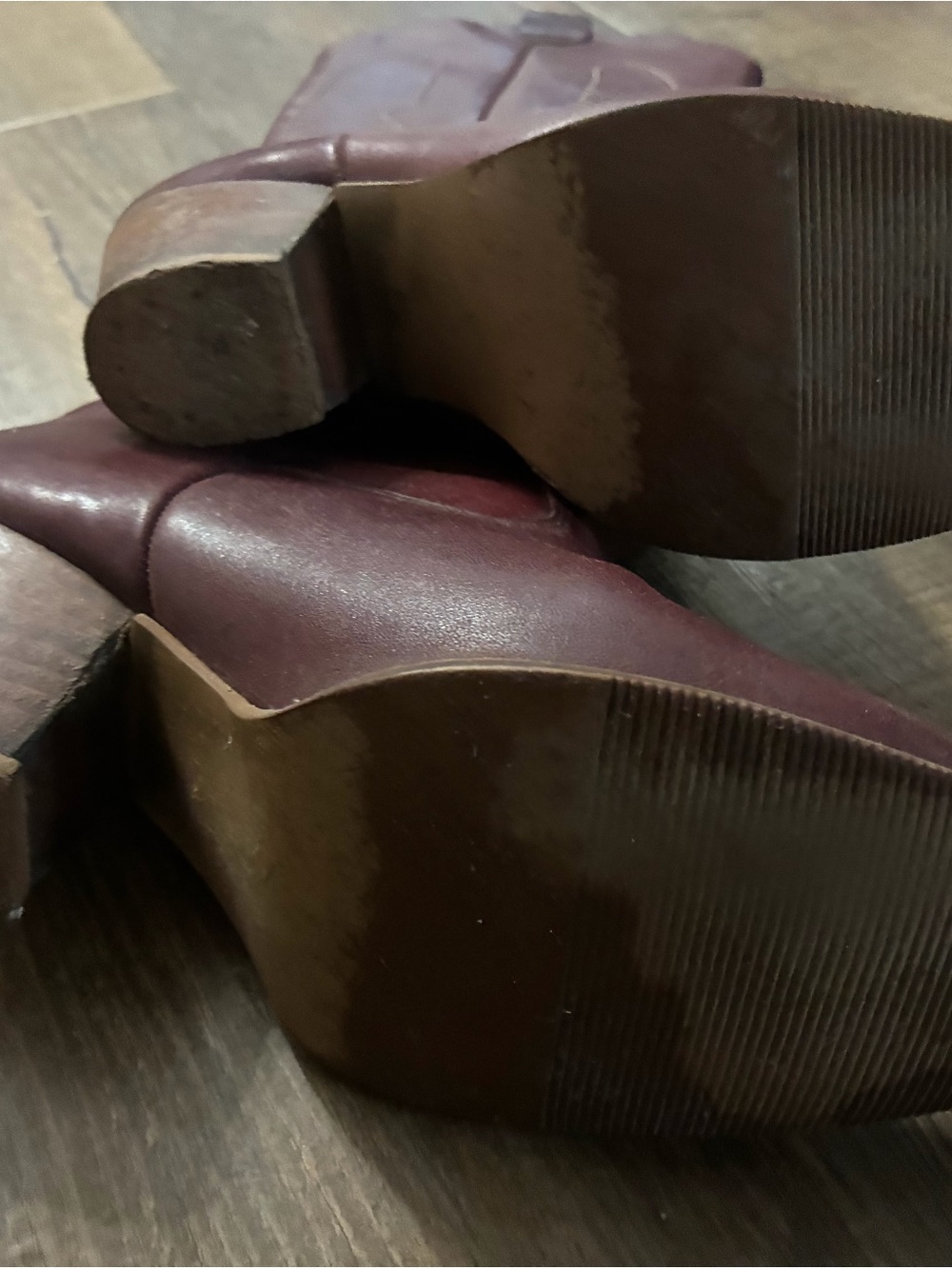 Zodiac Women's Burgundy Leather Cowboy Boots - Picture 6 of 7